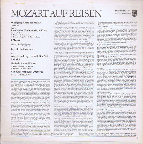 Wolfgang Amadeus Mozart : Mozart Auf Reisen (LP)