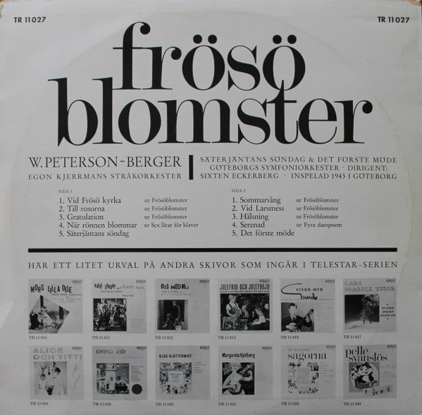 Wilhelm Peterson-Berger, Egon Kjerrmans Orkester, Göteborgs Symfoniker · Sixten Eckerberg : Frösöblomster (LP, Comp)