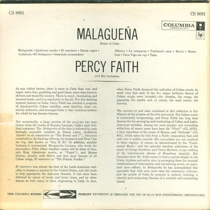 Percy Faith & His Orchestra : Malagueña (Music Of Cuba) (LP, Album)