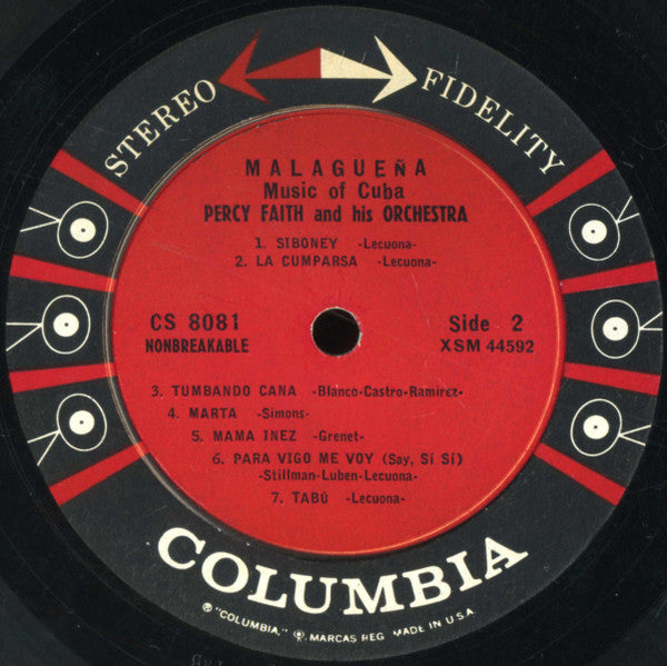 Percy Faith & His Orchestra : Malagueña (Music Of Cuba) (LP, Album)