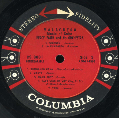 Percy Faith & His Orchestra : Malagueña (Music Of Cuba) (LP, Album)