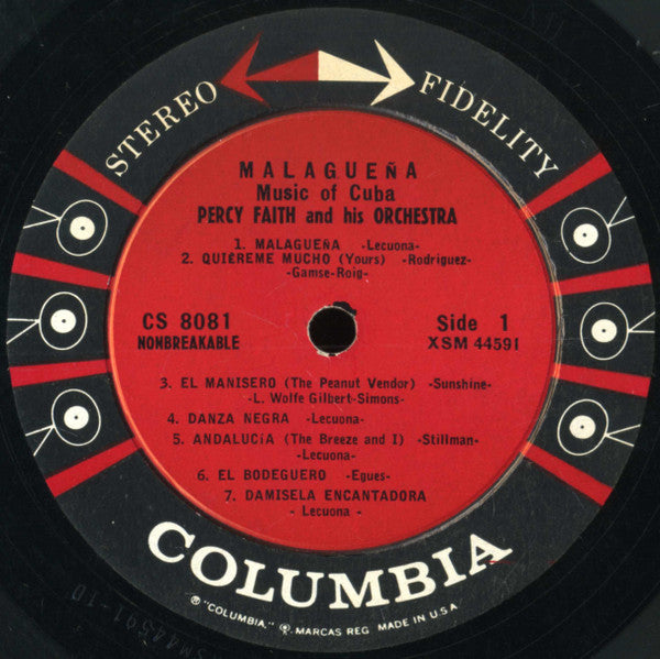 Percy Faith & His Orchestra : Malagueña (Music Of Cuba) (LP, Album)