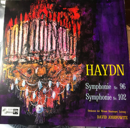 Joseph Haydn, Orchester Der Wiener Staatsoper, David Josefowitz : Symphonien Nr. 96 + 102 (LP)