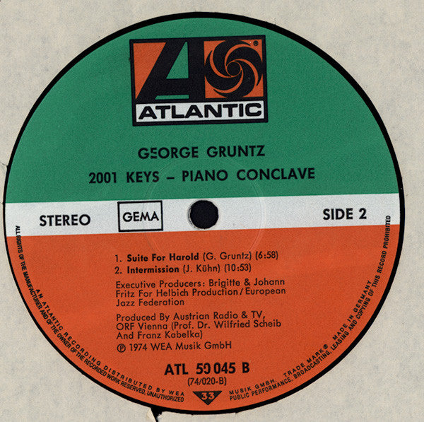 George Gruntz : 2001 Keys - Piano Conclave (LP, Album)