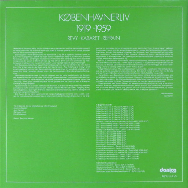 Various : Københavnerliv 1919-1959 (Revy - Kabaret - Refrain)  (2xLP, Comp)