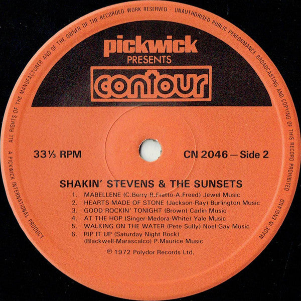 Shakin' Stevens And The Sunsets : Shakin' Stevens And The Sunsets (LP, Album, RE)