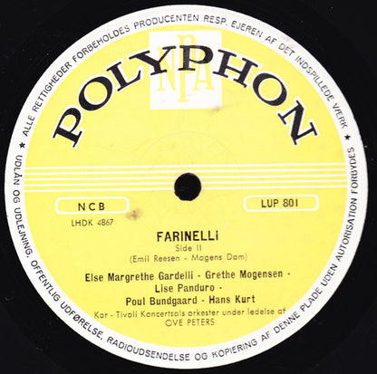 Various : Farinelli (10", Mono)