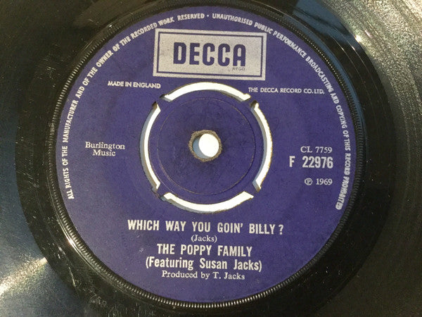 The Poppy Family : Which Way You Goin' Billy? (7", Single)