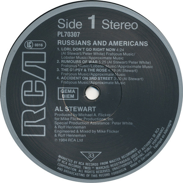 Al Stewart : Russians & Americans (LP, Album)