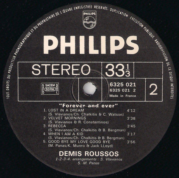 Demis Roussos : Forever And Ever (LP, Album, CID)