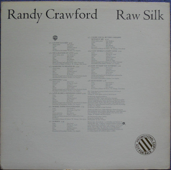 Randy Crawford : Raw Silk (LP, Album, Los)