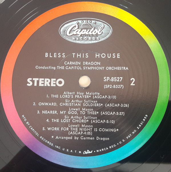 Carmen Dragon, Capitol Symphony Orchestra : Bless This House (LP, Album)