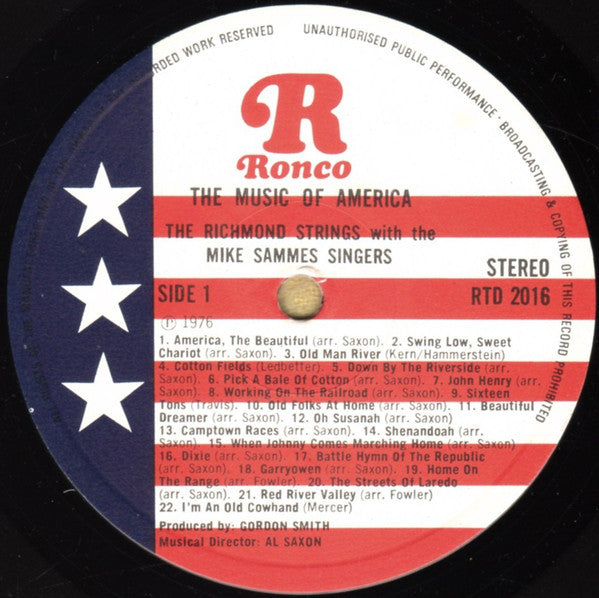 The Richmond Strings With Mike Sammes Singers : The Music Of America 1776-1976 (LP)