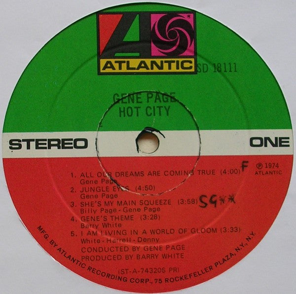 Gene Page : Hot City (LP, Album)