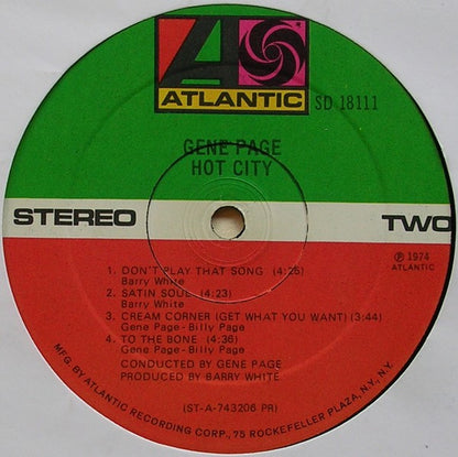 Gene Page : Hot City (LP, Album)