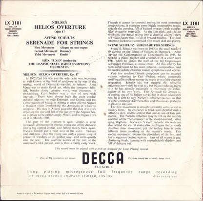 Carl Nielsen, Svend S. Schultz, Erik Tuxen, Statsradiofoniens Symfoniorkester : Helios Overture Op. 17 / Serenade For Strings (10", Album)