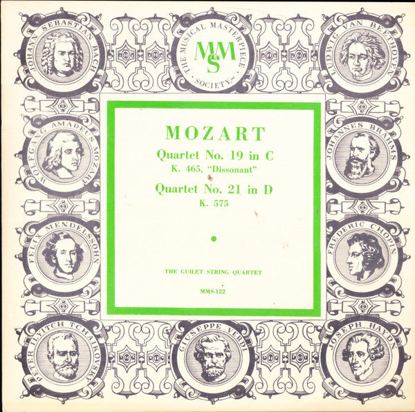 Wolfgang Amadeus Mozart, Guilet String Quartet : Quartet No. 19 In C K. 465, "Dissonant" / Quartet No. 21 In D K.575 (10", Mono)