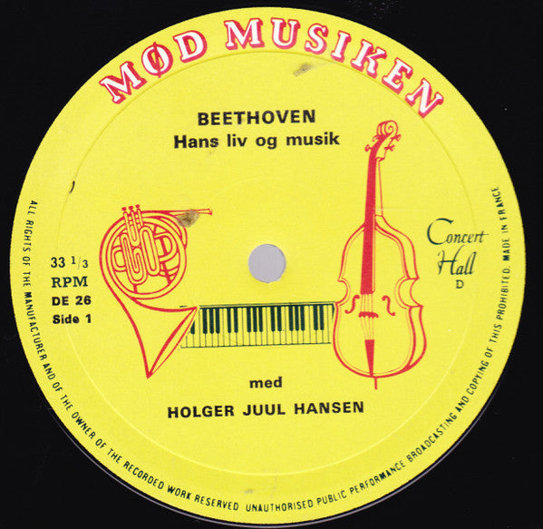 Ludwig van Beethoven : Ludwig van Beethoven - Hans Liv Og Musik (10", Mono)