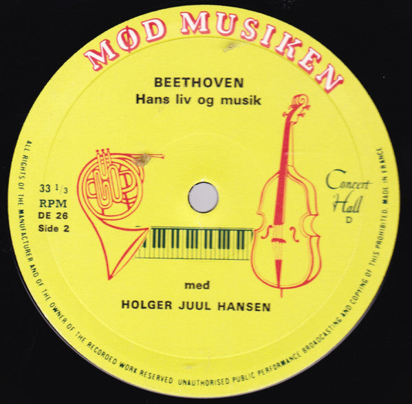 Ludwig van Beethoven : Ludwig van Beethoven - Hans Liv Og Musik (10", Mono)