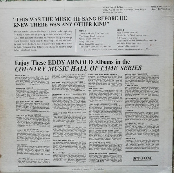 Eddy Arnold And The Needmore Creek Singers : Folk Song Book (LP, Album, RE)