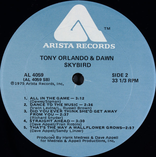 Tony Orlando & Dawn : Skybird (LP, Album)