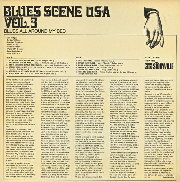 Various : Blues All Around My Bed (LP, Comp, Mono)