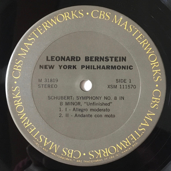 Franz Schubert, Felix Mendelssohn-Bartholdy, Leonard Bernstein, The New York Philharmonic Orchestra :  Unfinished Symphony / Italian Symphony (LP, Album, RE)