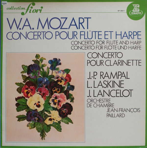 Wolfgang Amadeus Mozart - Jean-Pierre Rampal, Lily Laskine, Jacques Lancelot, Orchestre De Chambre Jean-François Paillard, Jean-François Paillard : Concerto Pour Flûte Et Harpe / Concerto Pour Clarinette (LP, RE)