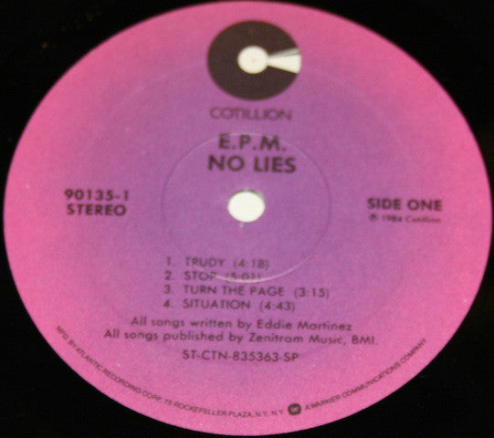 E.P.M. : No Lies (LP, Album, Spe)