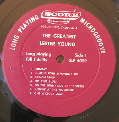 Lester Young : The Greatest Lester Young (LP, Album, Comp, RE)