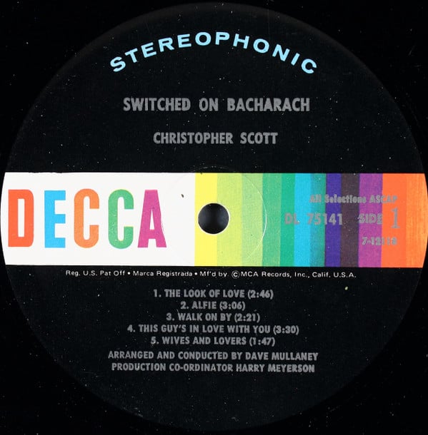 Sir Christopher Scott : Switched-On Bacharach (LP, Album, RE)