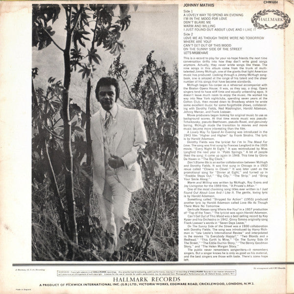 Johnny Mathis : Johnny Mathis (LP, Comp)