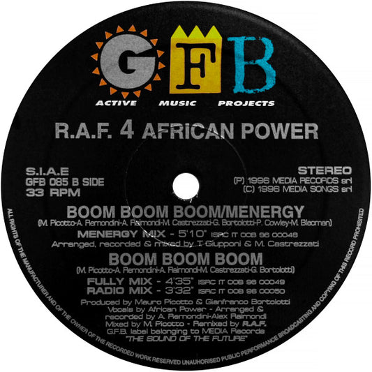 R.A.F. 4 African Power : Boom Boom Boom (12")