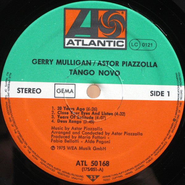 Gerry Mulligan / Astor Piazzolla : Tango Nuevo (LP, Album)