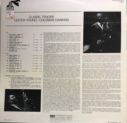 Lester Young / Coleman Hawkins : Classic Tenors (LP, Comp)