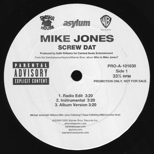 Mike Jones (2) : Screw Dat / Flossin' (12", Promo)