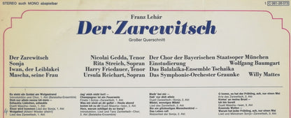 Nicolai Gedda, Rita Streich, Harry Friedauer, Ursula Reichart, Hans Söhnker, Franz Lehár :  Der Zarewitsch - Großer Querschnitt (LP, Album)