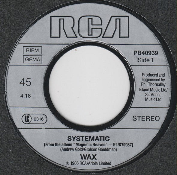 Wax (6) : Systematic (7", Single)