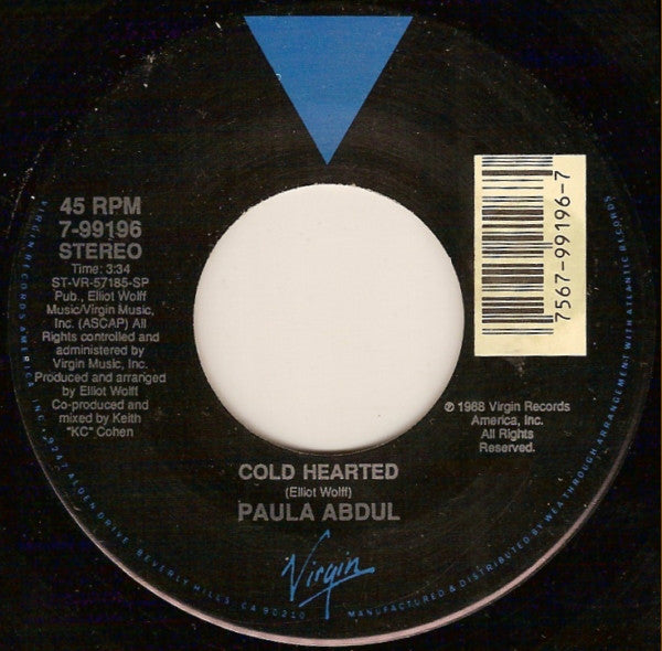 Paula Abdul : Cold Hearted (7", Single, Bla)