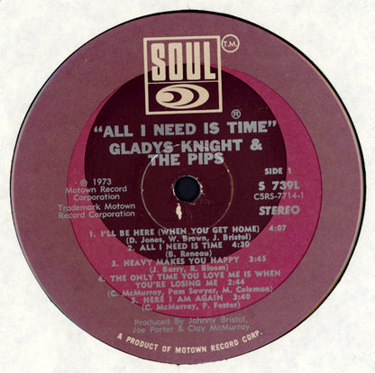 Gladys Knight And The Pips : All I Need Is Time (LP, Album)