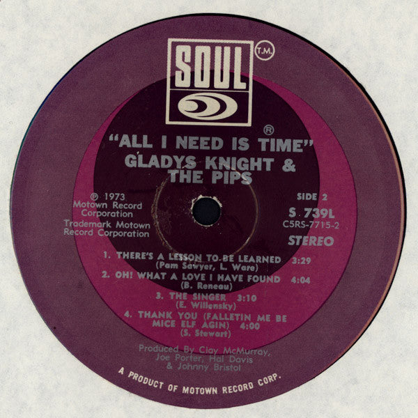 Gladys Knight And The Pips : All I Need Is Time (LP, Album)