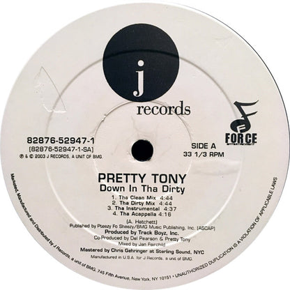 Pretty Tony (12) : Down In Tha Dirty / Supaman (12")