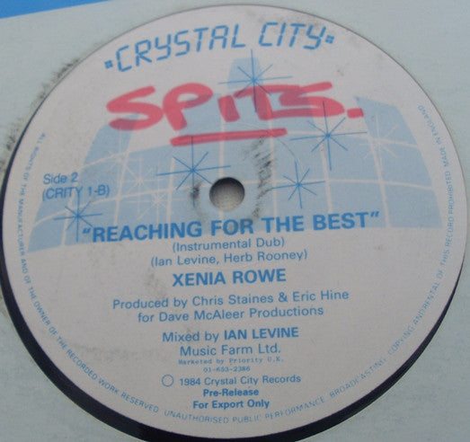 Xenia Rowe : Reaching For The Best (12", Promo)