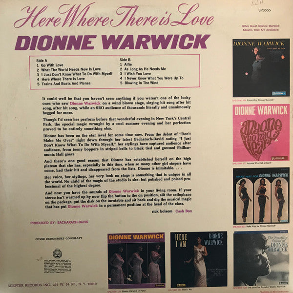 Dionne Warwick : Here, Where There Is Love (LP, Album)