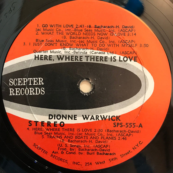 Dionne Warwick : Here, Where There Is Love (LP, Album)