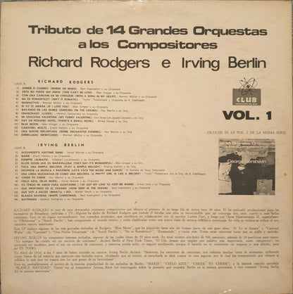 Richard Rodgers, Irving Berlin : Tributo De 14 Grandes Orquestas A Los Compositores Richard Rodgers E Irving Berlin - Vol. 1 (LP, Album, Comp)