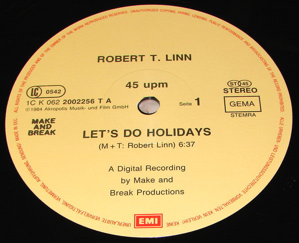 Robert Linn : Let's Do Holidays (12", Maxi)