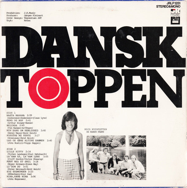 Rico Kvintetten Og Karin Påske : Dansktoppen (LP, Album)