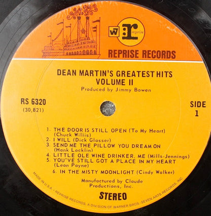 Dean Martin : Dean Martin's Greatest Hits! Volume 2 (LP, Comp, San)