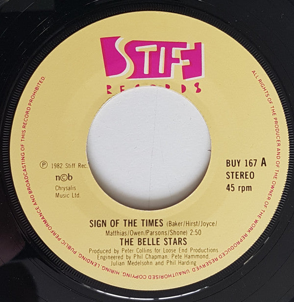 The Belle Stars : Sign Of The Times (7", Single)